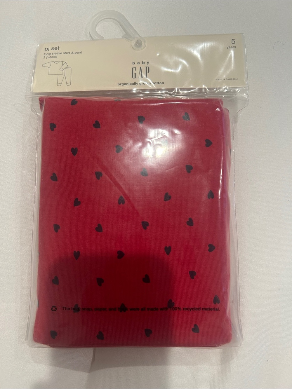 GAP Toddler Red Heart Pajama Set